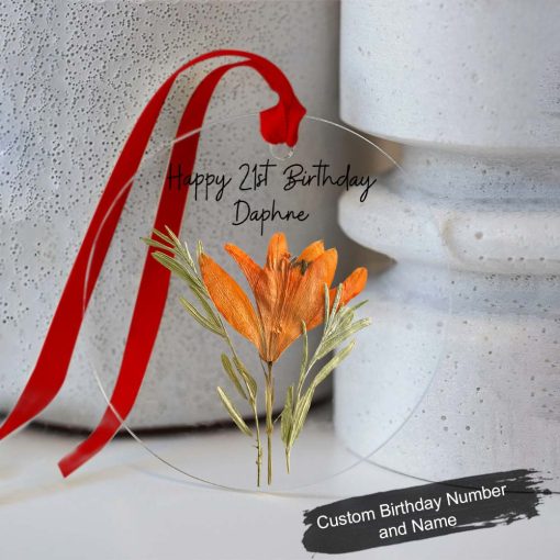 Personalised May Birthday Gift Customized Birth Flower Gift Ornament QFDT280605