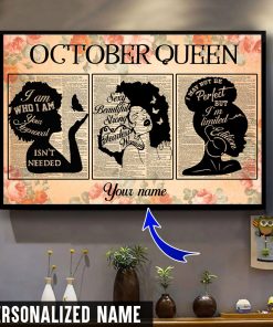 Personalized Name October Queen Canvas QFMM280310